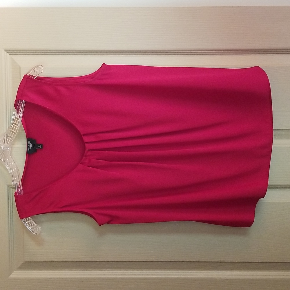 Talbots Sleeveless Red Silk Blouse, Size 10P, Worn Once.